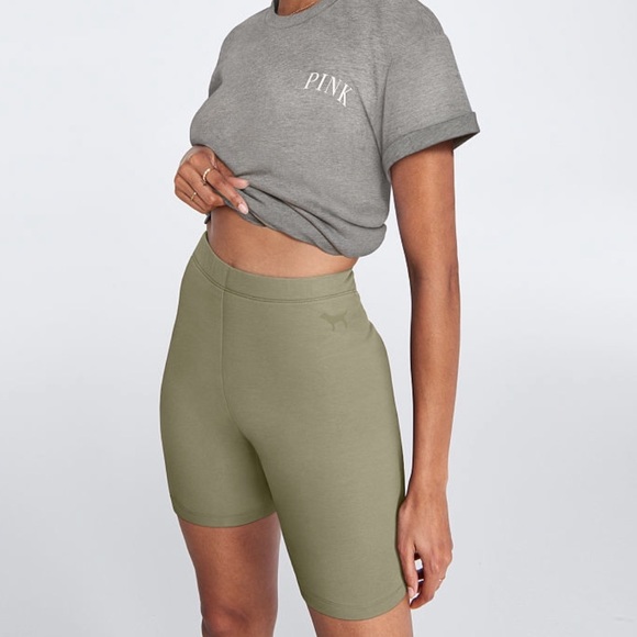 cotton high waisted biker shorts